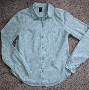 Gap Mint Green Floral Button Down S